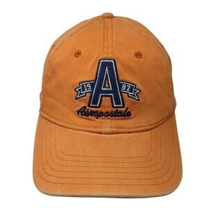 Aeropostale 1987 Fitted Hat Orange Medium Embroidered A-Flex 6 Panel
